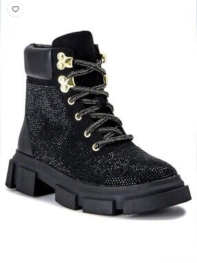 Wonder Nation Big Girl Rhinestone Combat Boot Size 5y